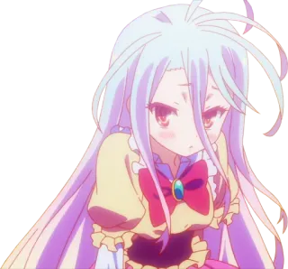 😳 Shiro No Game No Life Anime, Chica, Pelo Blanco, Shiro, No Game No Life, Linda, Kawaii whatsapp sticker