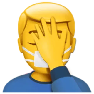 🤦‍♂️ Emoji, Facepalm, Kekecewaan, Frustrasi, Masker, Covid, Pandemi whatsapp sticker