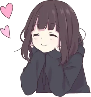 🎈 Anime, Chica, Linda, Kawaii, Corazones, Chibi, Sonrisa whatsapp sticker