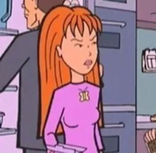 🌟 Brittany Taylor Daria cartoon, Daria, Brittany Taylor, teenager, animated, red hair telegram sticker