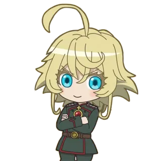 😏 Tanya Degurechaff Saga of Tanya the Evil Anime, Manga, Chibi, Militär, Isekai, Tanya Degurechaff, Saga der Tanya, das Teufels whatsapp sticker