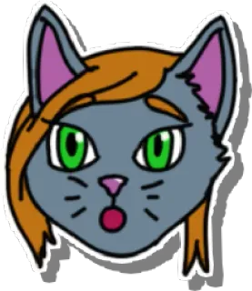 😮 kat, dier, schattig, cartoon, huisdier, katachtig telegram sticker