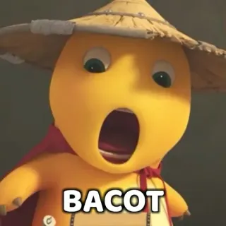 😹 BACOT Cartoon, Figur, Geschwätz, Strohhut, Asiatischer Hut telegram sticker