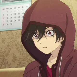 🥀 Anime, Garçon, Sweat à capuche, Personnage, Dessin animé telegram sticker