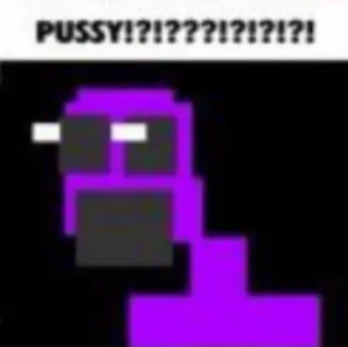 🍑 Purple Guy Five Nights at Freddy's PUSSY!?!?!?!?!?!!!?!?!?!! ungu, pria, fnaf, horor, game telegram sticker
