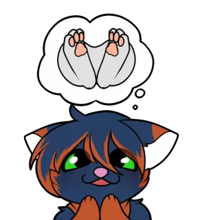🐾 gato, furry, patas, lindo, animal, dibujos animados telegram sticker