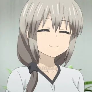 😌 Uzaki Hana Uzaki-chan Wants to Hang Out! อนิเมะ, มังงะ, ผู้หญิง, ยิ้ม, น่ารัก whatsapp sticker