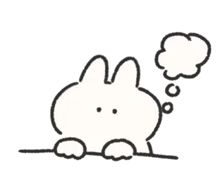 🍰 thỏ, hoạt hình, động vật, dễ thương, trắng telegram sticker