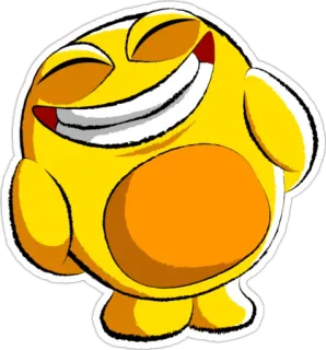 😁 emoji, giallo, cartoni animati, personaggio telegram sticker