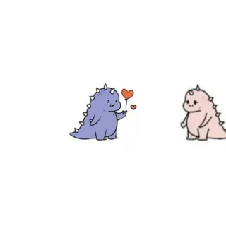 🤍 dinosaur, love, heart, cartoon, cute, animal telegram sticker