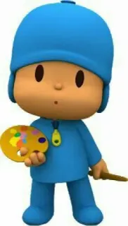 🕳 Pocoyo desenho animado, criança, animado, azul, tinta telegram sticker
