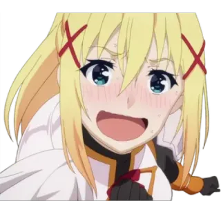 😵 Darkness KonoSuba anime, rubia, caballero, masoquista, konosuba, personaje whatsapp sticker