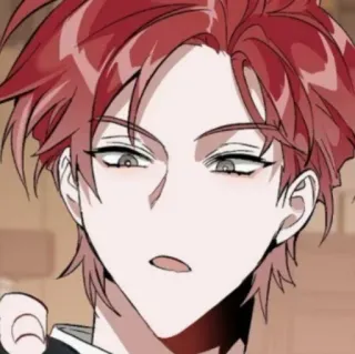 🥢 Anime, Manga, Pelo rojo, Personaje, Retrato telegram sticker