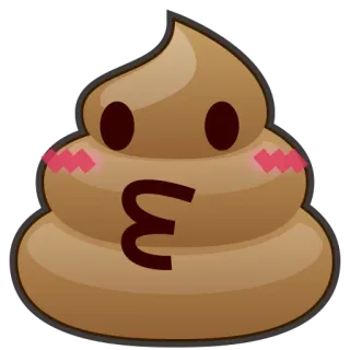 😘 Эмодзи, Какашка, Милый, Каваи, Поцелуй, Улыбающаяся какашка, Какашка whatsapp sticker