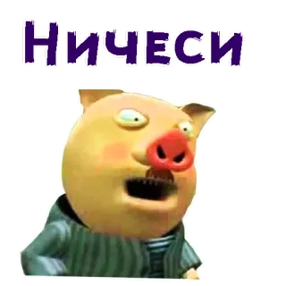 😮 НИЧЕСИ cochon, russe, expression, animal, autocollant telegram sticker