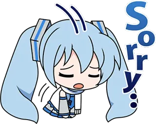 😞 Sorry Anime, Garota, Desculpa, Pedido de desculpas, Fofo, Chibi telegram sticker