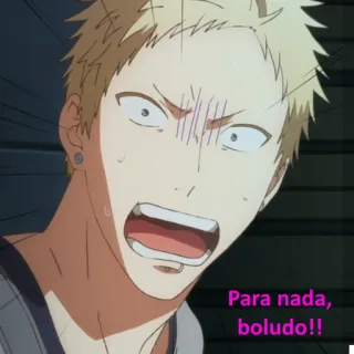 😡 Para nada, boludo!! anime, cartoon, exasperated, shocked, expression, frustrated telegram sticker