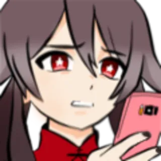 🌸 Hu Tao Genshin Impact anime, Genshin Impact, waifu, ragazza, triste, telefono, ragazza anime telegram sticker