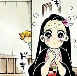 🌺 Nezuko Kamado Demon Slayer ドキドキ アニメ, マンガ, 鬼滅の刃, 禰豆子, 可愛い telegram sticker