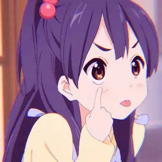 🍰 anime girl, cute, angry, pointing, cartoon, illustration telegram sticker