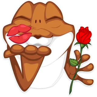 💋 개구리, 키스, 장미, 사랑, 로맨스, 만화 telegram sticker