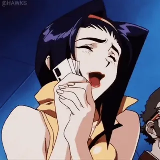 🥰 Faye Valentine Cowboy Bebop anime, woman, cards, faye, valentine telegram sticker