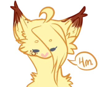 😕 Hm. cartoon, animal, fox, Hm, cute telegram sticker