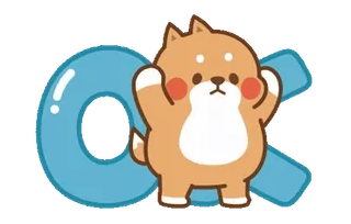 🐰 OK 강아지, 강아지, 좋아요, 승인, 동물 whatsapp sticker