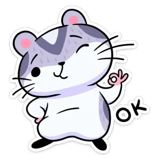 👌 OK ハムスター, 可愛い, OK, 動物, ステッカー, 漫画 telegram sticker