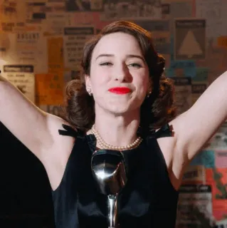 😍 woman, singer, retro, microphone, performance, mrs maisel telegram sticker
