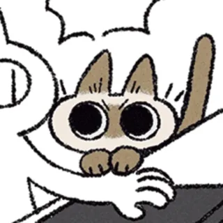 😶 cat, kitten, cute, animal, cartoon telegram sticker