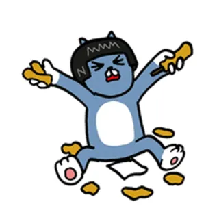 😖 кот, мультфильм, смешной, персонаж, грустный telegram sticker