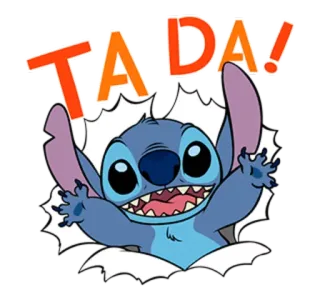 🤗 Stitch TA DA! disney, cartone animato, stitch, festa, carino telegram sticker