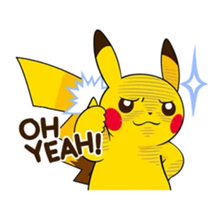 👍 Pikachu Pokemon OH YEAH! pokemon, pikachu, o tak, anime, kreskówka, słodki, kawaii, żółty telegram sticker
