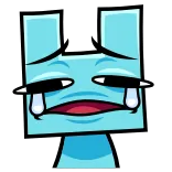 😭 悲しい, 泣く, 青, アニメ, 絵文字, 気持ち, 感情 telegram sticker