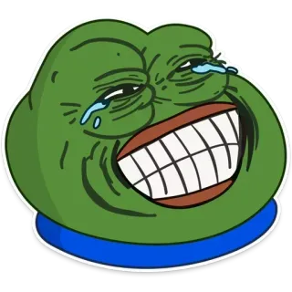 🐸 Pepe the Frog pepe, 青蛙, 表情包, 网络迷因, 哭泣, 大笑 telegram sticker