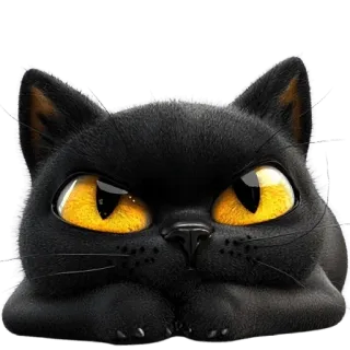 😤 kot, czarny kot, zwierzę, słodki, naklejka whatsapp sticker
