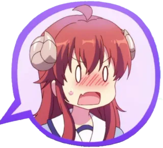 😳 anime, ragazza, carina, imbarazzata, espressione, fumetto telegram sticker