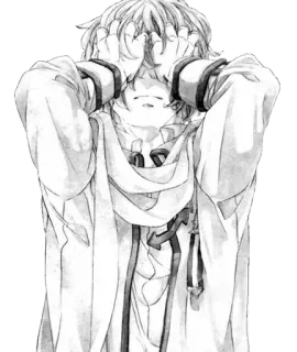 ♥️ Anime, Manga, Chico, Personaje, Manos sobre los ojos telegram sticker