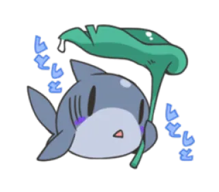 ☔ ドドドド tubarão, folha, fofo, anime telegram sticker