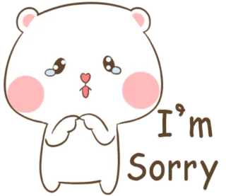 🐽 I'm Sorry urso, fofo, desculpa, desculpas, desenho animado, kawaii, arrependimento telegram sticker