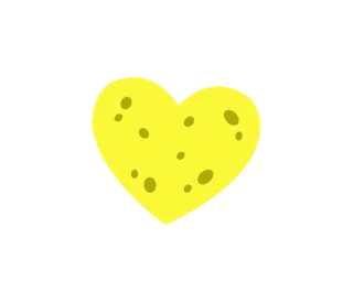 ๐ heart, cheese, yellow, pixel art telegram sticker