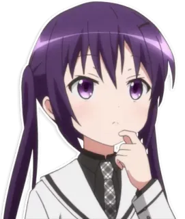 🤔 Anime, Gadis, rambut ungu, imut, Manga telegram sticker