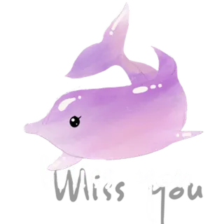 Dolphin little world telegram stickers