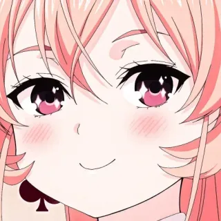 💗 Anime, Mädchen, pinke Haare, Cartoon, niedlich, Illustration, Ass, Charakter whatsapp sticker