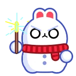 😡 arrabbiato, coniglio, sciarpa, inverno, cartone animato, carino telegram sticker