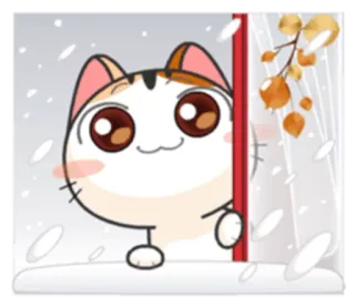 🌨 cat, winter, cartoon, cute, snow, kawaii telegram sticker
