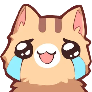 🥺 gato, llorando, anime, kawaii, lágrima, feliz, riendo telegram sticker