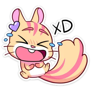 😂 XD 卡通, 动物, 猫, 表情符号, 搞笑, 表情 telegram sticker