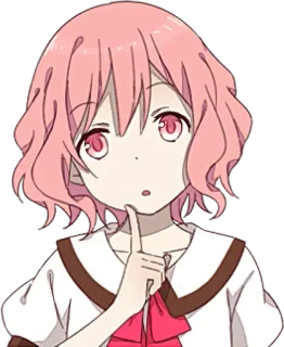 🤔 Anime Mädchen, rosa Haare, süß, Figur, Cartoon whatsapp sticker